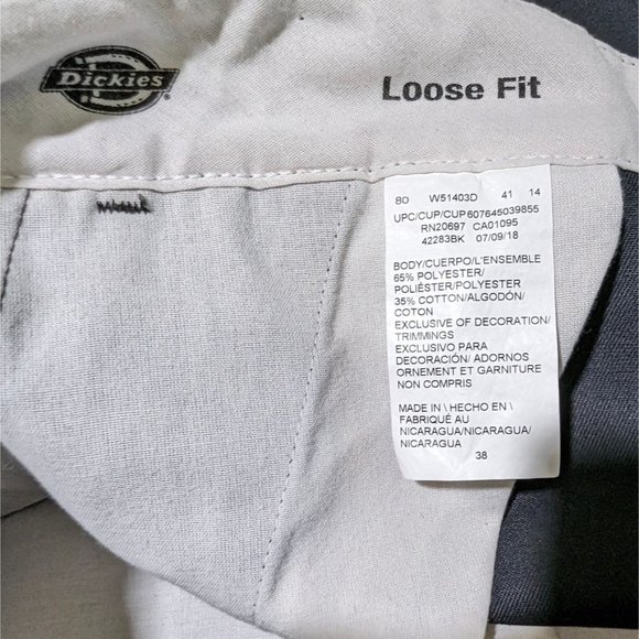 DICKIES Loose Fit Navy blue work short style size 38 - Picture 5 of 7